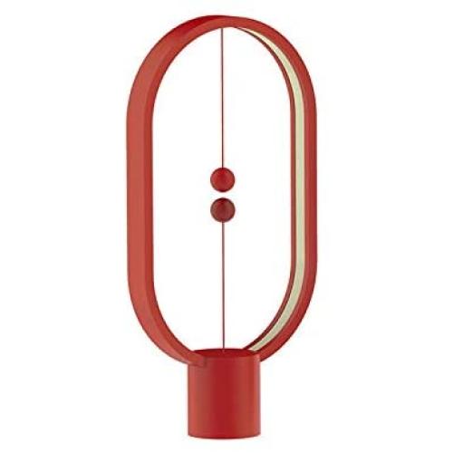 ALLOCACOC Heng Balance Lamp - Ellipse Magnetic Mid-air Switch USB Powered LED Lamp, Warm Eye-Care LED Lamp, Table Lamp, Decoration for Bedroom, Living Room, Dining Room and Office (red)
