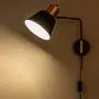 Modern Swing Arm Wall Sconce Plug in or Hardwired, Black Industrial Wall Lights with Cord for Bedroom, Living Room