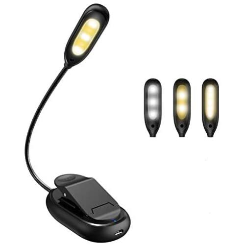 AMIR Upgraded Mini Book Light, 5 LED Clip on Reading Light, 3 Colors x 3 Levels Brightness Eye-Care Reading Lamp, Lightweight, up to 60 Hours Reading (9 Levels)