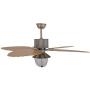 Palm Island Bali Ceiling Fan with 5 Palm Leaf Blades Remote Control, Tropical Style, 52'', Bronze，With 3 Lights Fan Light for Living Room/Dining Room/Hall