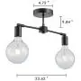 ANJIADENGSHI Matte Black Ceiling Light, 2-Light Modern Style Ceiling Lights Fixture for Living Room Dining Room Kitchen Bedroom, NO Bulb