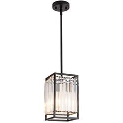 MAYNA Industrial Mini Pendant Lighting with Clear Glass Shade, Adjustable Ceiling Pendant Light Fixture for Kitchen Island Restaurant Hallway Passway Bedroom Balcony Farmhouse, Black, 1 Pack