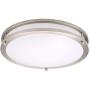 OSTWIN 14 Inch LED Flush Mount Ceiling Light, Dimmable Round Light Fixture, Brushed Nickel Finish, Plastic Shade, 21 Watts (120W Eq.), 1470 Lm, 5000K (Daylight), ETL and Energy Star Listed