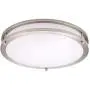 OSTWIN 14 Inch LED Flush Mount Ceiling Light, Dimmable Round Light Fixture, Brushed Nickel Finish, Plastic Shade, 21 Watts (120W Eq.), 1470 Lm, 2700K (Warm Light), ETL and Energy Star Listed