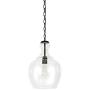Henn&Hart PD0273 Industrial 1 Contemporary Blackened Bronze with Glass Shade for, Kitchen, Dining, Living Room, Foyer Pendant Light, Black