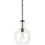Henn&Hart PD0273 Industrial 1 Contemporary Blackened Bronze with Glass Shade for, Kitchen, Dining, Living Room, Foyer Pendant Light, Black