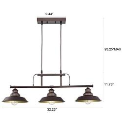 ACLand Kitchen Island Pendant Light 3-Light Industrial Ceiling Lighting Fixture Hanging with Metal Shades for Dining Room Pool Table Farmhouse Bar (Oil Rubbed Bronze, 3-Light Pendant)