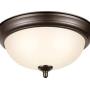 Amazon Brand - Ravenna Home Single-Light Flush-Mount Ceiling Light with Frosted Glass Shade, 5.3''H, Bronze