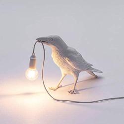 Black & White Lux Raven Light Crow Table Lamp Nordic Table Lamp Wall Lamp,Resin Crow Bird LED Lamp Modern Art Deco Bedside Light Wall Sconce Light Decor for Bedroom Living Room Home Office Lamp