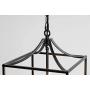 Modern Industrial Island-Shaped Chandelier Installation with 3 Lights, Black Farmhouse Antique Metal Height-Adjustable Square Pendant Ceiling , Suitable for Bedroom Kitchen Living Room Entrance Hall