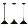 Industrial Edison Kitchen Pendant Light 3-Pack Antique Brass Hanging Lighting Fixture for Dining Room Restaurant Bar(Black) by