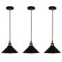Industrial Edison Kitchen Pendant Light 3-Pack Antique Brass Hanging Lighting Fixture for Dining Room Restaurant Bar(Black) by