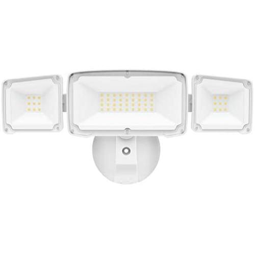 Amico 3500LM LED Security Light, 30W Super Bright Outdoor Flood Light, ETL- Certified, 5000K, IP65 Waterproof, 3 Adjustable Heads for Garage, Patio, Garden, Porch&Stair(White Light)