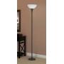 Threshold Floor Lamp for Living Room by Light Accents - Traditional Standing Pole Light with Dome Glass Shade – Upward Torchiere 71.2'' Tall - (Bronze)