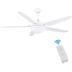 Ceiling Fan with Lights, CJOY 53 Inch Modern Ceiling Fan with 5 Reversible Blades, 3000K, Remote Controls, for Indoor, White