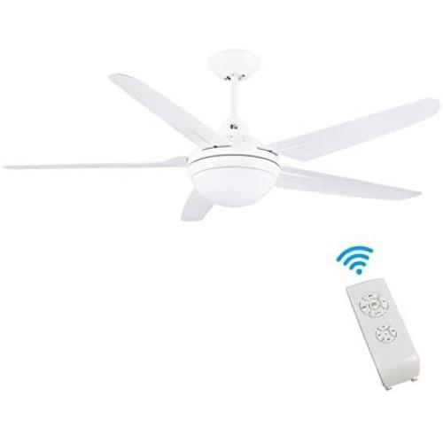 Ceiling Fan with Lights, CJOY 53 Inch Modern Ceiling Fan with 5 Reversible Blades, 3000K, Remote Controls, for Indoor, White