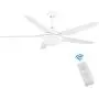 Ceiling Fan with Lights, CJOY 53 Inch Modern Ceiling Fan with 5 Reversible Blades, 3000K, Remote Controls, for Indoor, White