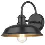 Odeums Farmhouse Barn Lights, Outdoor Wall Lights, Exterior Wall Lamps, Industrial Wall Lighting Fixture, Wall Mount Light in Black Finish with Copper Interior (Black, 1 Pack)