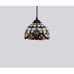 YWYU Creative Tiffany Style Pendant Light Baroque Stained Glass Vintage Hanging Lamp Chandelier Lights for Dining Room Bedroom Living Room Corridor Aisle Ceiling Fixture