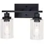 Banato Lighting Black Bathroom Vanity Light 2-Light Indoor Industrial Wall Light Fixtures with Clear Glass Shade for Bedroom Powder Room Living Room Banato Lighting Black Bathroom Vanity Light 2-Light Indoor Industrial Wall Light Fixtures with Clear Glass Shade for Bedroom Powder Room Living Room
