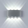 Exterior Light fixtures Arc Modern LED Outdoor Lighting 16W Gray LED Wall Sconce Up Down Wall Lamp Aluminium Outdoor Wall Light for Living Room, Bedroom, Hallway, Staircase and Corridor