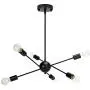 GRUSTRUST 6-Light Black Chandeliers Lighting Easy Mount Ceiling Light Chrome Modern Pendant Light Dimmable Lamp Bracket for Living Room Showroom Study Room(Bulbs Not Included)