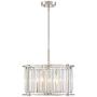 Audrey Polished Nickel Pendant Chandelier 18'' Wide Modern Clear Crystal Drum Shade 4-Light Fixture for Dining Room House Foyer Kitchen Island Entryway Bedroom - Possini Euro Design