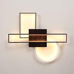 Surpars House Geometric Design LED Chandelier for Bedroom, Flush Mount LED Ceiling Light, 3 Different Shade Ceiling Light Fixture for Living Room, Girls Room, Daylight White Light