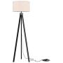 LEPOWER Tripod Floor Lamp, Mid Century Standing Lamp, Wooden Farmhouse Floor Lamp for Living Room, Bedroom and Office, Flaxen Lamp Shade with E26 Lamp Base