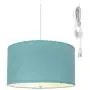 2 Light Swag Plug-in Pendant 18''w Island Paridise Blue with Diffuser, White Cord