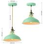 KWOKING Lighting Nordic Macaron Color Industrial Hanging Lamp Creative Modern Adjustable Metal Pendant Light Chandeliers for Living Room, Kitchen Island, Hotel, Warehouse,Study Room, Green