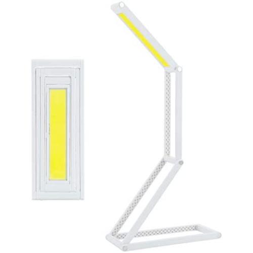 DAILYLIFE USB Table Lamp, Portable LED Desk Lamp for Outdoor, Home, Bedroom, Travel, 360° Rechargeable Bedside Lamp, 2 Brightness Levels, White…