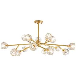 SILJOY Mid-Century Sputnik Chandeliers DNA Chandelier Creative Gold Globe Chandelier Dimmable with 15 Light for Living Room Dining Room
