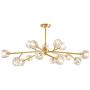 Siljoy Mid-Century Sputnik Crystal Chandeliers Art Decor Led Semi-Flush Mount Pendant Ceiling Light Fixture for Kitchen Island Dining Room Living Room L39'', 15- Lights Gold