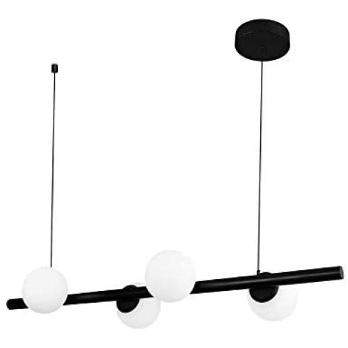 4-Light LED Chandelier Light, Dimmable, 3000K (Warm White), Matte Black, Adjustable Hanging Light, Modern Foyer Pendant Light, Adjustable Hanging Ceiling Light for Living Room, Hallway