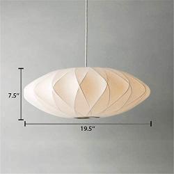 RUNNUP North Europe Designer Fabric Saucer Pendant Light Creatiion Postmodernism Ceiling Fixtures Hanging Lighting Lamp for Coffee Shop Teahouse Dining Room Bedroom, 19.69''