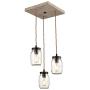 Farmhouse 3-Light Mason Jar Pendant Lights Vintage Glass Jar Ceiling Lighting