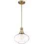 Asni Antique Brass Mini Pendant Light 11'' Wide Modern Mouth Blown Clear Glass Fixture for Kitchen Island Dining Room - Possini Euro Design
