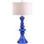 JONATHAN Y JYL4012D Madeline 35'' Curved Glass LED Table Lamp Contemporary,Transitional for Bedroom, Living Room, Office, College Dorm, Coffee Table, Bookcase, Cobalt