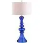JONATHAN Y JYL4012D Madeline 35'' Curved Glass LED Table Lamp Contemporary,Transitional for Bedroom, Living Room, Office, College Dorm, Coffee Table, Bookcase, Cobalt