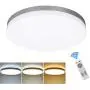 DLLT 24W Modern Dimmable Led Flushmount Ceiling Light Fixture with Remote-13 Inch Round Close to Ceiling Lights for Bedroom/Kitchen/Dining Room Lighting, Timing, 3000K-6000K 3 Light Color Changeable