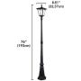 Sterno Home GL42309 Upgraded Version Outdoor Solar LED Street, for Patio, Post Light, Garden, 76” High, 1-Pack, Black, 2nd Gen