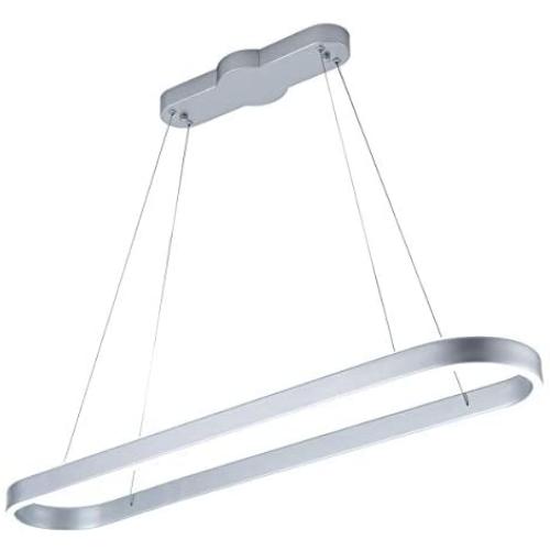 ROYAL PEARL Modern Linear LED Chandelier Contemporary Pool Table Pendant Lighting with Adjustable Hanging Light for Office Dining Room Kitchen Island, Billiard Room, Silver