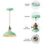 KWOKING Lighting Nordic Macaron Color Industrial Hanging Lamp Creative Modern Adjustable Metal Pendant Light Chandeliers for Living Room, Kitchen Island, Hotel, Warehouse,Study Room, Green