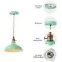 KWOKING Lighting Nordic Macaron Color Industrial Hanging Lamp Creative Modern Adjustable Metal Pendant Light Chandeliers for Living Room, Kitchen Island, Hotel, Warehouse,Study Room, Green KWOKING Lighting Nordic Macaron Color Industrial Hanging Lamp Creative Modern Adjustable Metal Pendant Light Chandeliers for Living Room, Kitchen Island, Hotel, Warehouse,Study Room, Green
