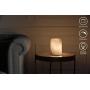 Unique Calcite Modern Table Lamp, Small Bedside Lamp for Bedroom Living Room, Dimmable Desk Lamp for Night Table by Phiestina, Crystal Texture Within, Handcrafted, LED, UL, Cylinder, Natural White