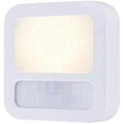 GE, 20 Lumens, Motion Sensor LED Night Light, 1 Pack, Dusk-to-Dawn, UL Listed, Modern, Ideal for Living Room, Bathroom, Bedroom, Nursery, White, 40865