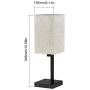 Ralbay USB Table Lamp, Bedside Desk Lamp with 2 USB Charging Ports, Metal Black Base Nightstand Lamp with Flaxen Fabric Shade, Perfect Table Lamps for Bedroom, Living Room, Office