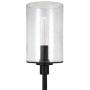 Henn&Hart FL0011 Modern Industrial Farmhouse Blackened Bronze Metal Finish with Seeded Glass Shade for Living, Bedroom, Office, Or Dining Room Floor Lamp, One Size, Black