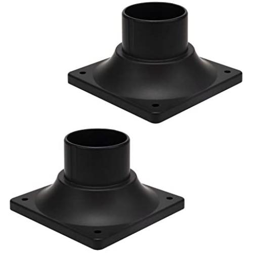 LIT-PaTH Outdoor Post Light Mounting Base, Pier Mount Base, 2-Pack (Black) LIT-PaTH Outdoor Post Light Mounting Base, Pier Mount Base, 2-Pack (Black)